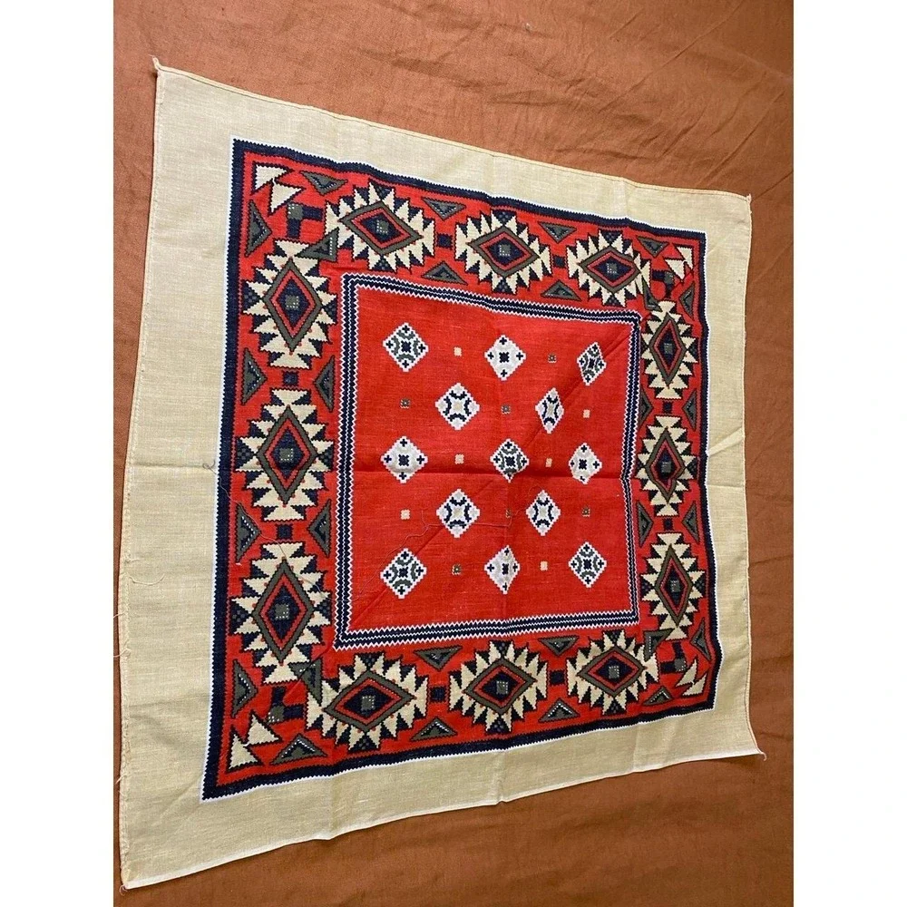 USA Bandana Scarf Aztec Native American an Diamond USA Red Yellow White